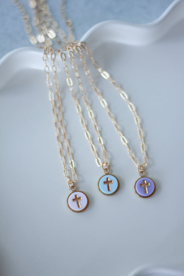 Pastel Cross Layering Necklace