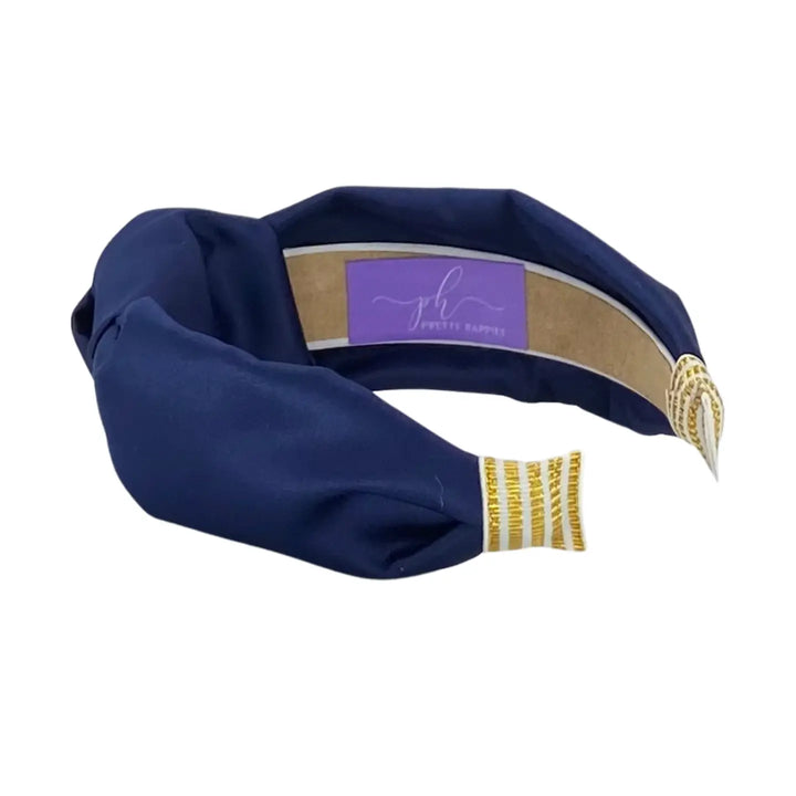 Navy Satin Headband