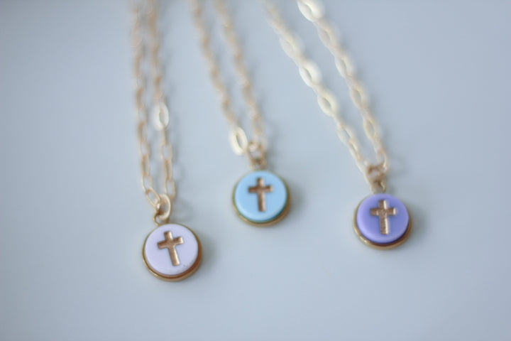 Pastel Cross Layering Necklace