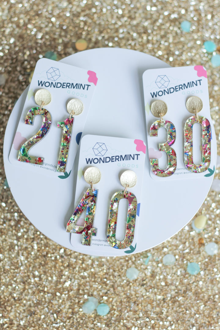 Birthday Age Earrings
