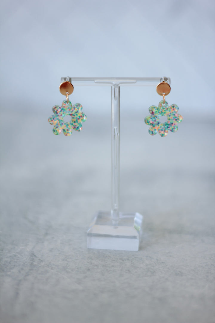 Mini Pastel Confetti Flower Earrings