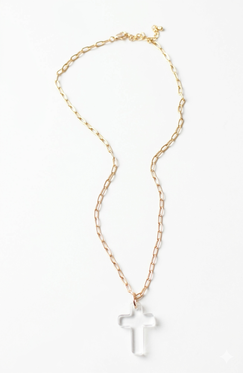Clear Acrylic Cross Necklace – Wondermint Goods