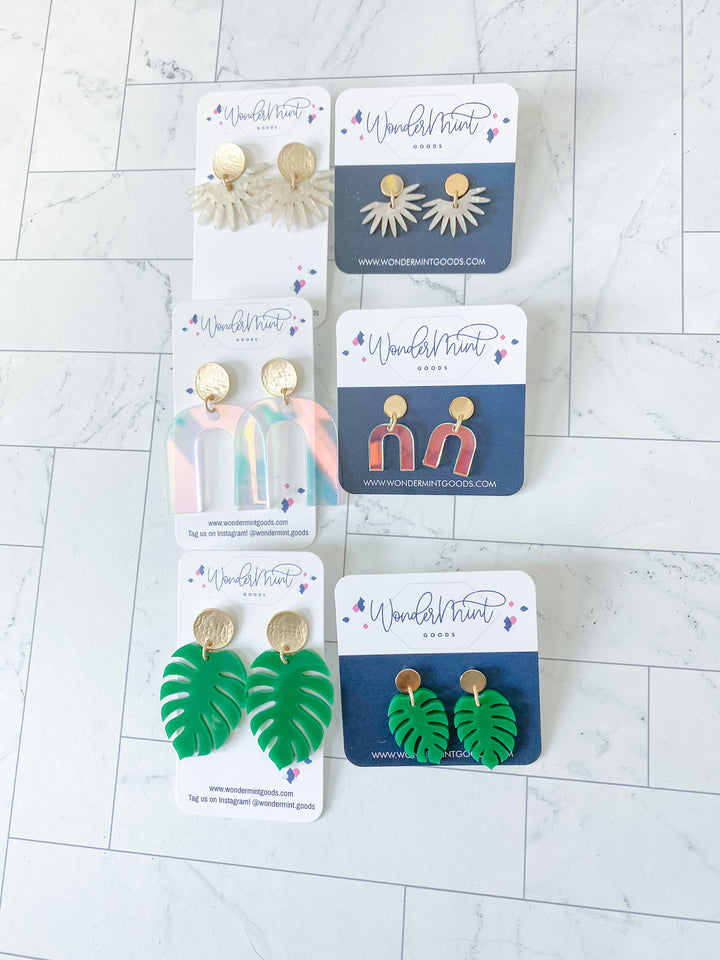 Mommy and Me Earring Set - Monstera Leaf
