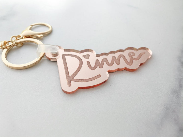 Mirrored Acrylic Name Keychain