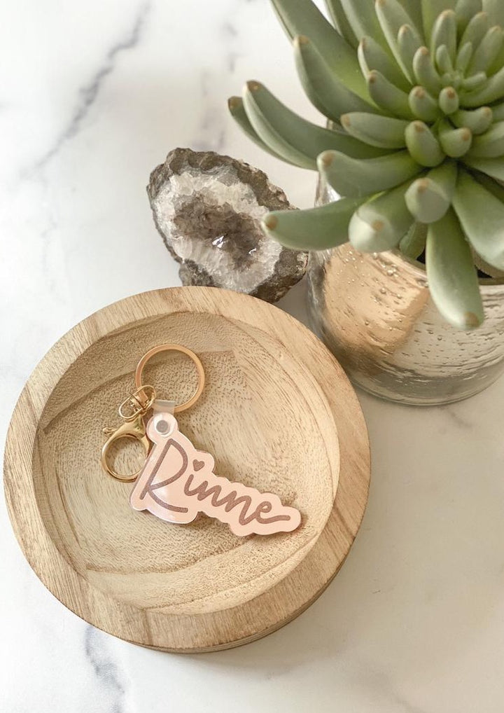 Mirrored Acrylic Name Keychain