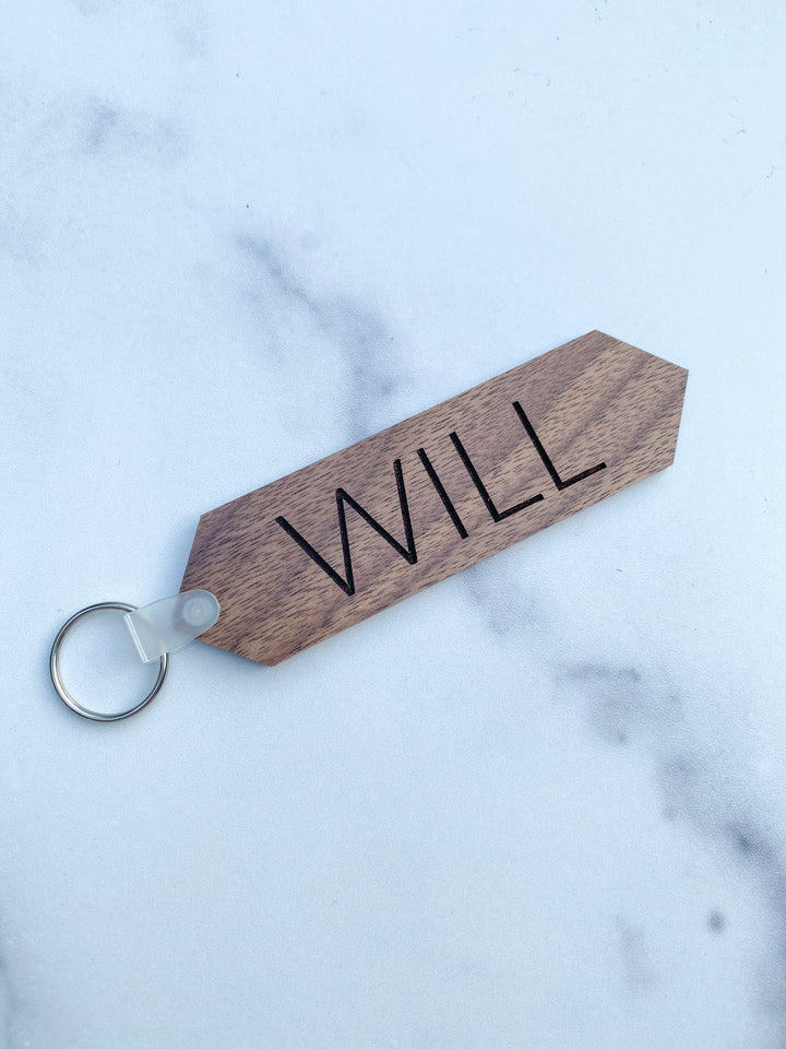 Custom Engraved Wood Keychain