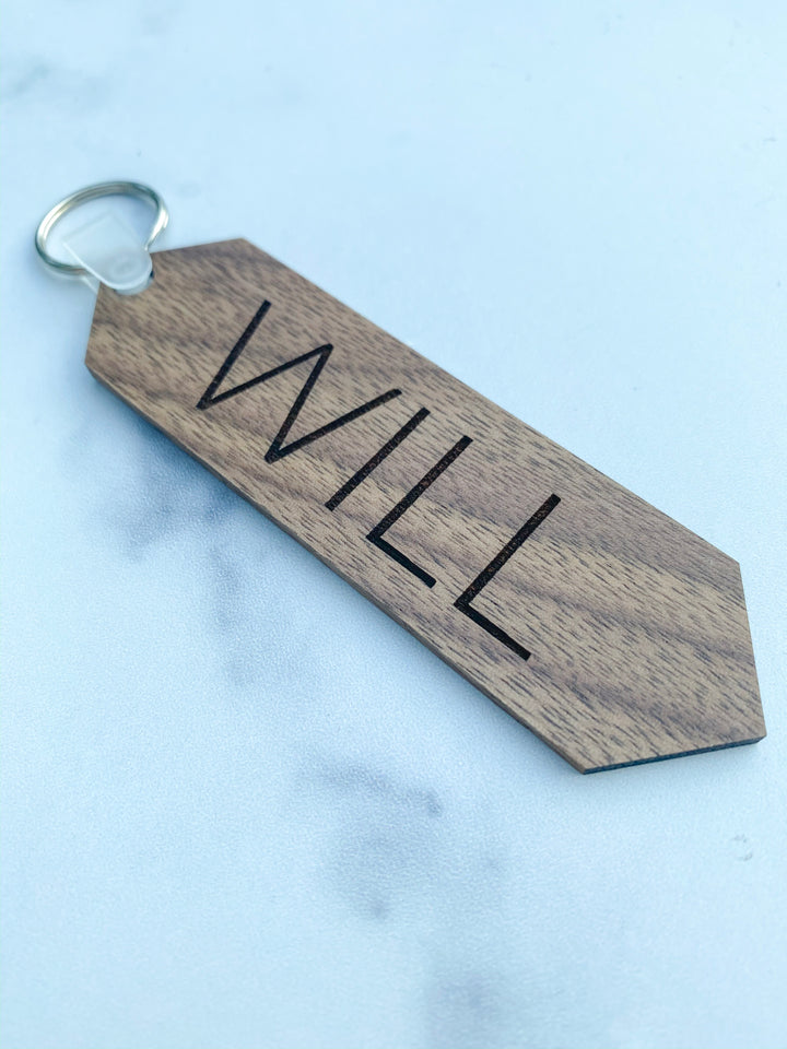 Custom Engraved Wood Keychain