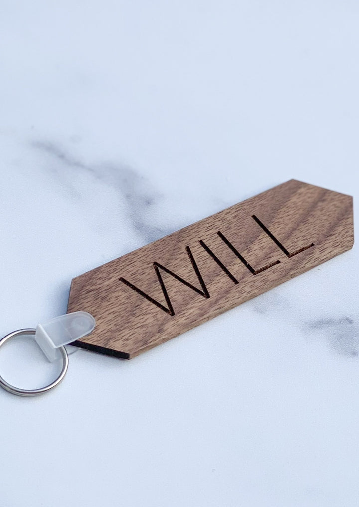 Custom Engraved Wood Keychain