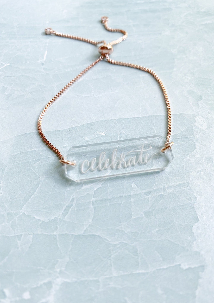 Inspirational Acrylic Bar Chain Bracelet