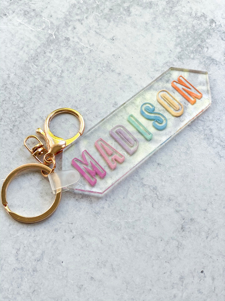 Modern 3D Name Acrylic Keychain