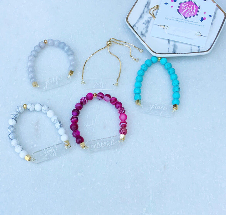 Inspirational Acrylic Bar Chain Bracelet - Wondermint Goods