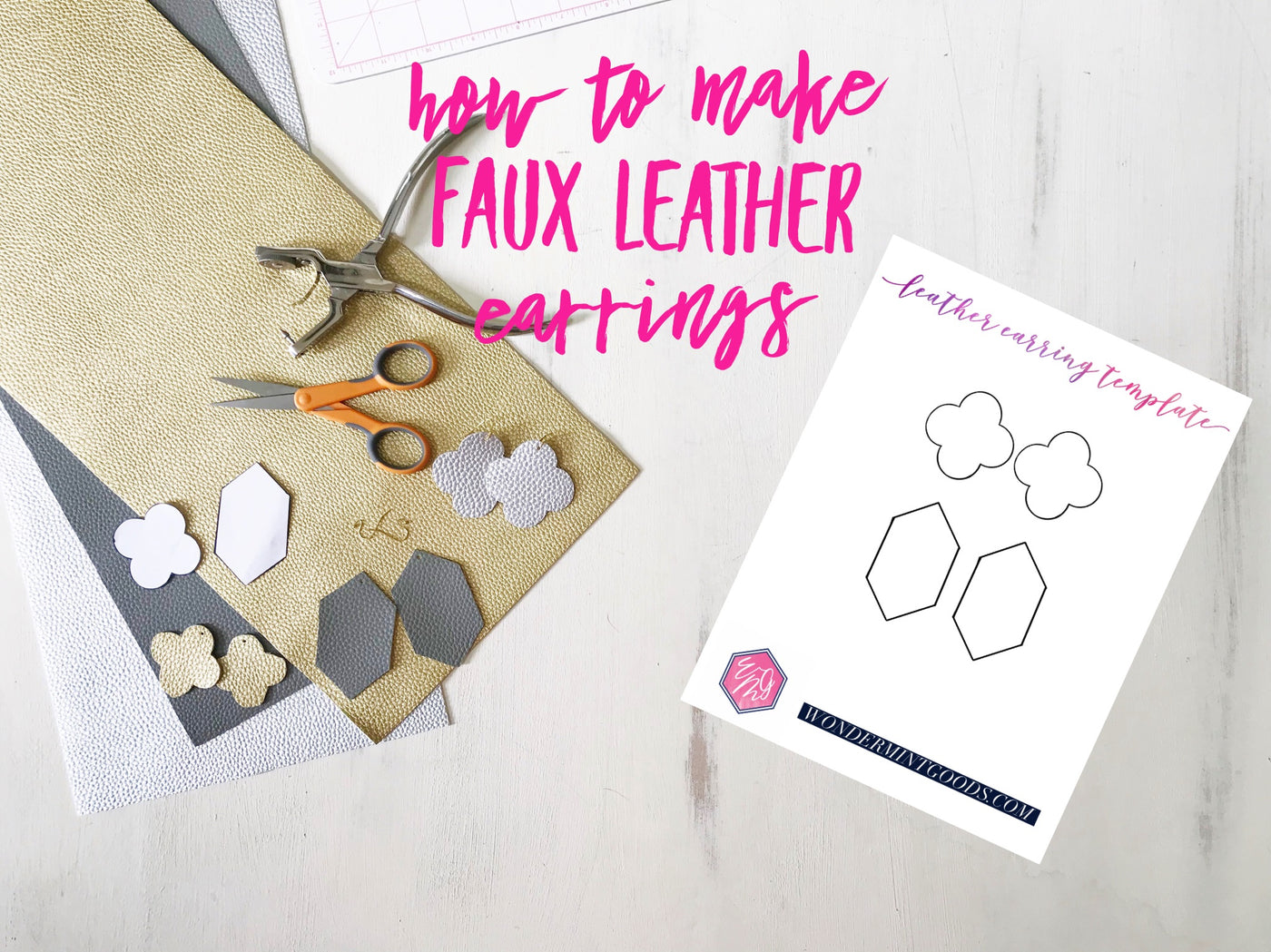 DIY Leather Earrings: How to Make Leather Earrings without a Cricut or –  Wondermint Goods