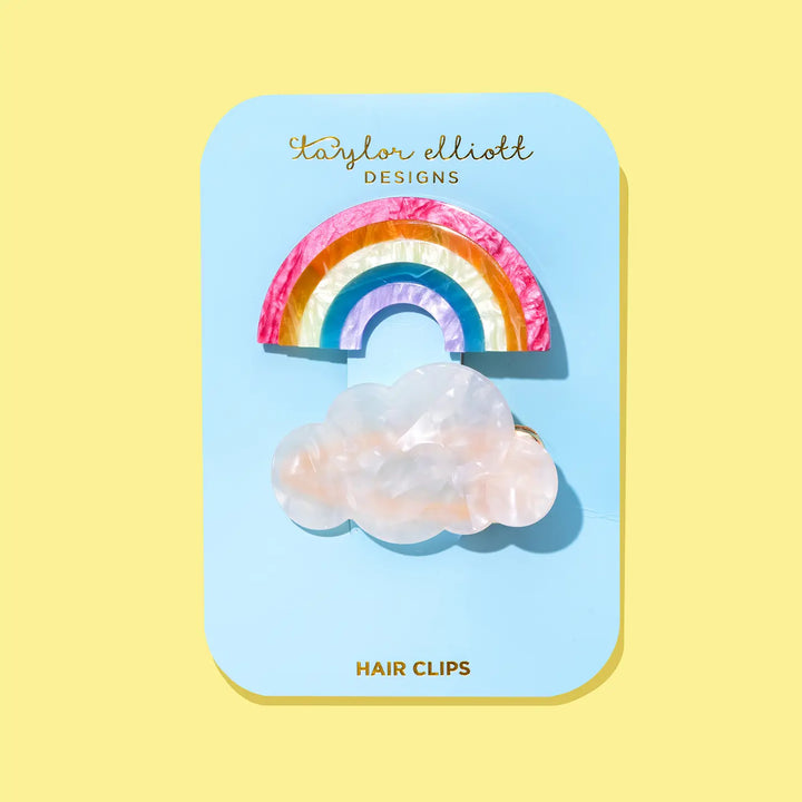 Hair Claw Clip Set - Rainbow + Cloud