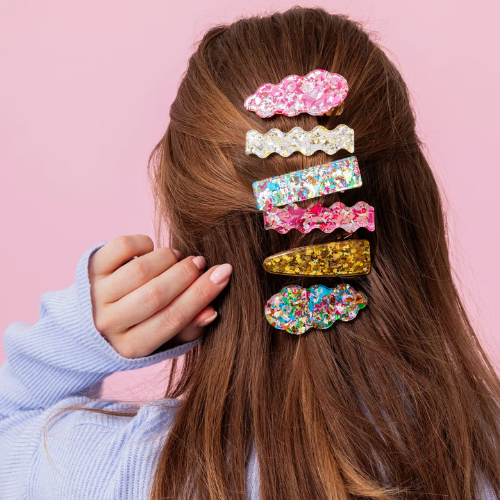 Hair Clip Set - Gold Confetti