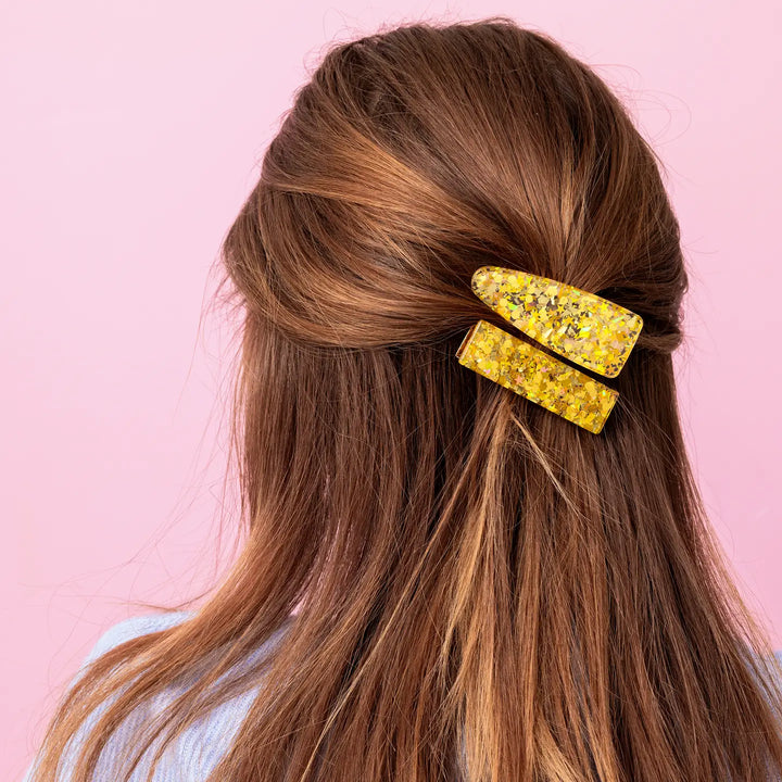 Hair Clip Set - Gold Confetti