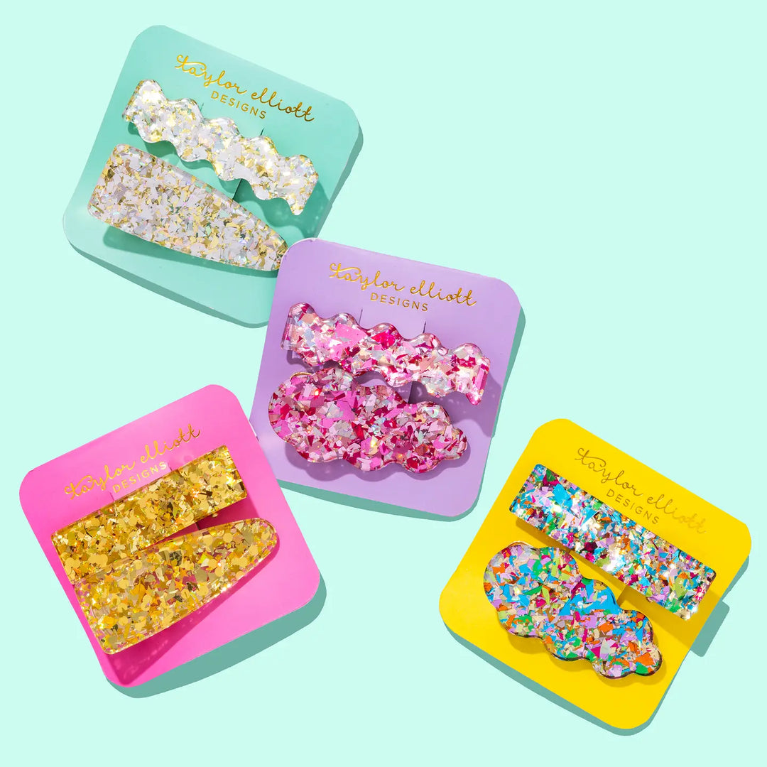 Hair Clip Set - Pearl Confetti