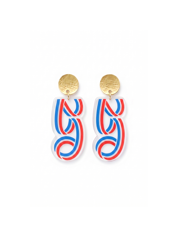 America250 Clear Acrylic Logo Earrings