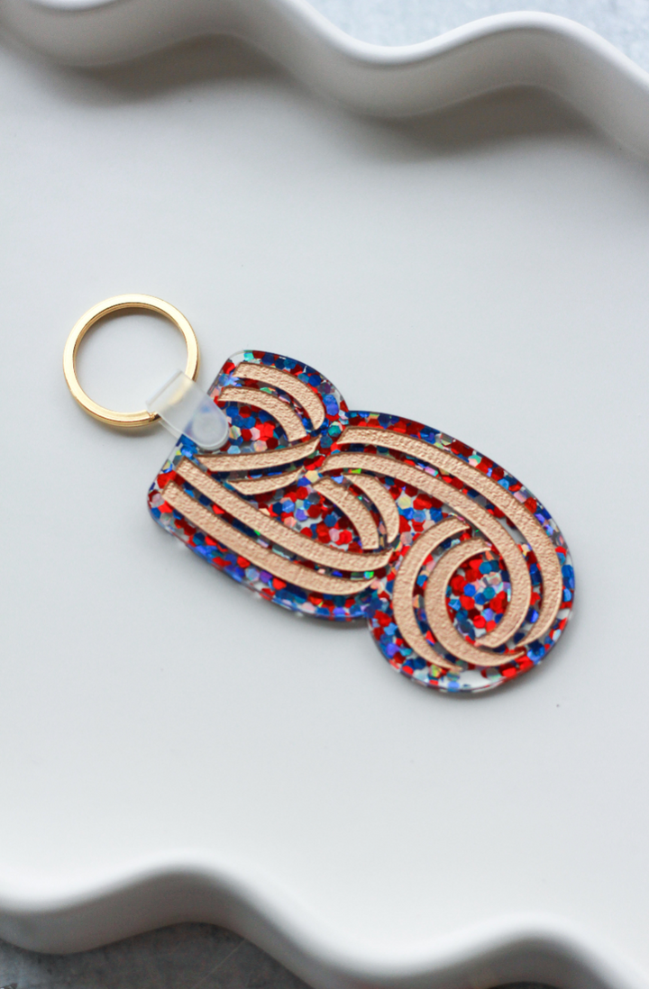 America250 Patriotic Confetti Keychain
