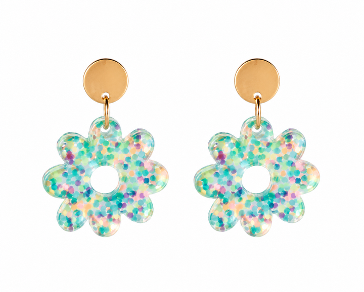 Mini Pastel Confetti Flower Earrings