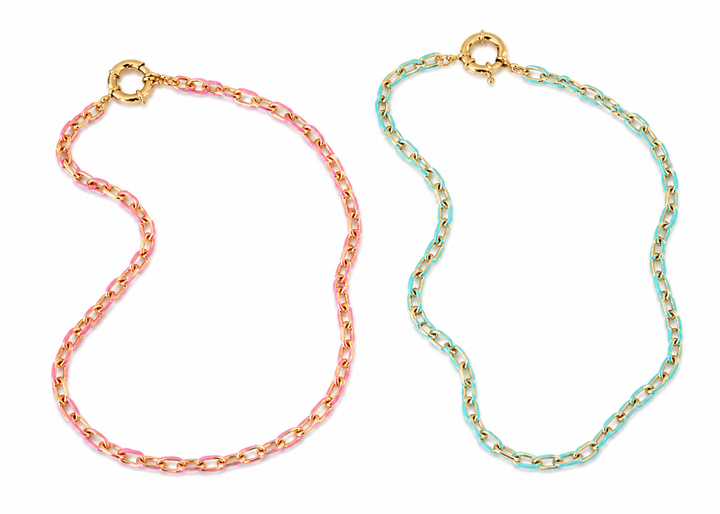 Chunky Enamel Chain Necklace