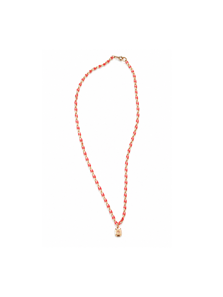 Enamel Chain Guiding Star Pendant Necklace