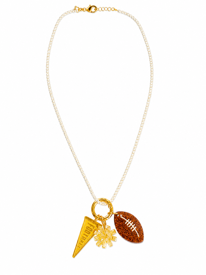 Football Enamel Charm Necklace