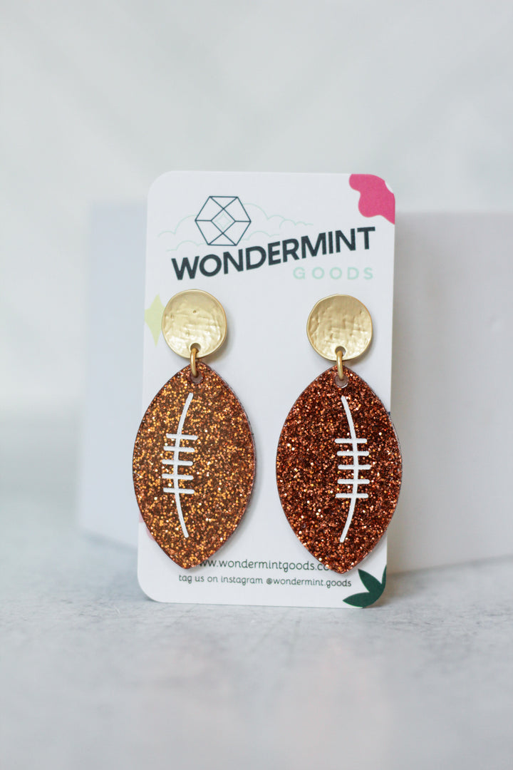 Glitter Football Acrylic Earrings