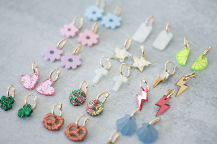 Huggie Hoop Charm Earrings