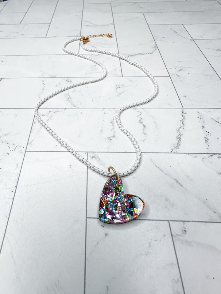 Enamel Chain Confetti Charm Necklace