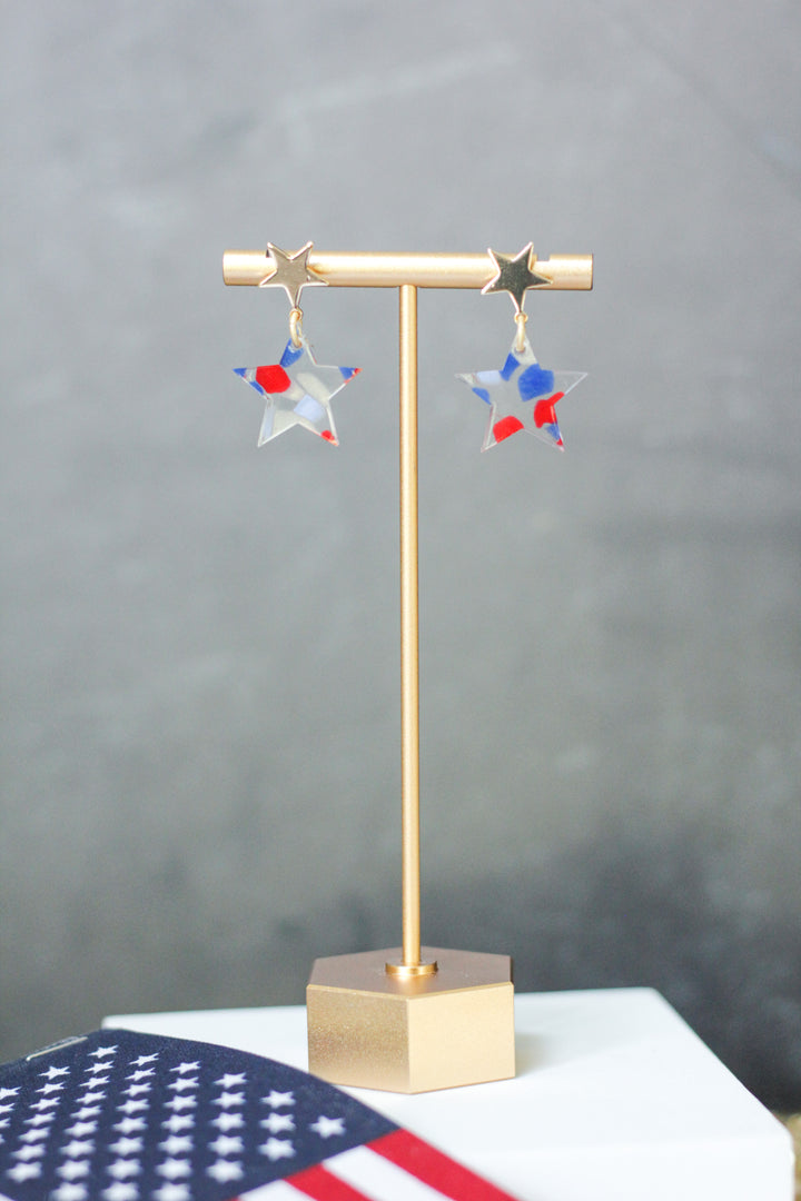 Mini Confetti Star Drop Earrings