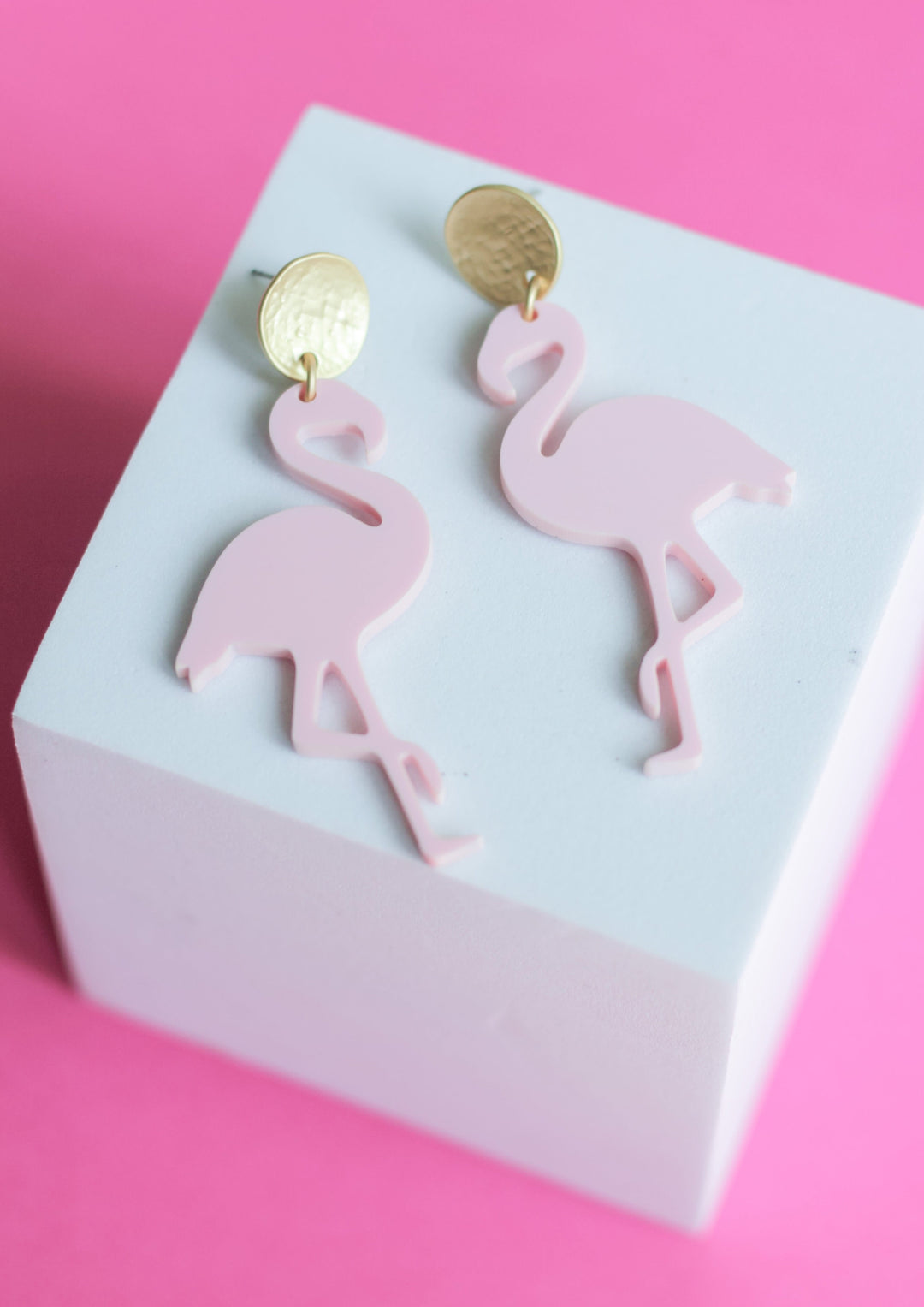 Flamingo baby pink earrings