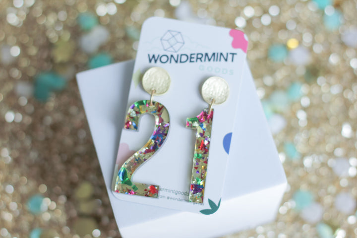 Birthday Age Earrings