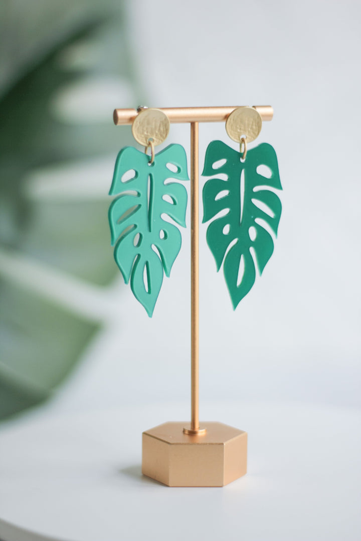 Statement Monstera Leaf Earrings