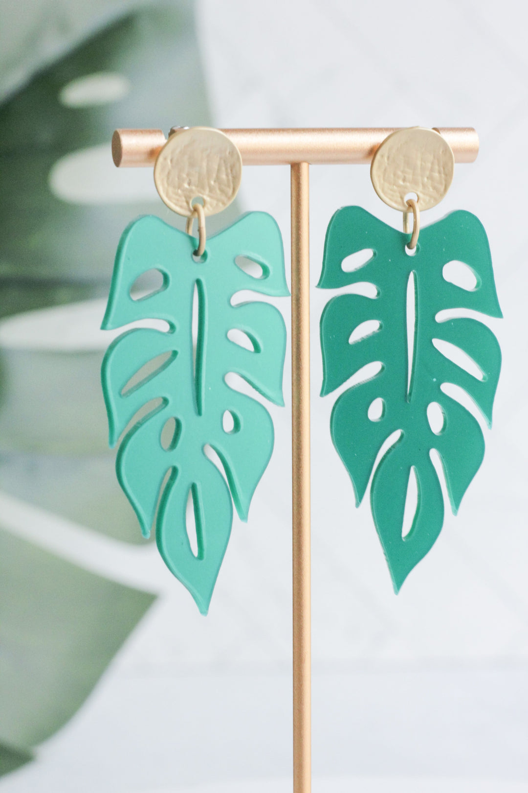 Statement Monstera Leaf Earrings