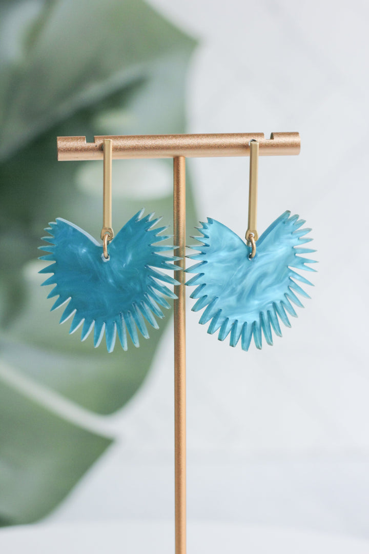 Fan Leaf Drop Earrings