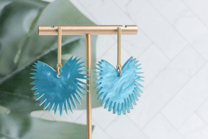 Fan Leaf Drop Earrings