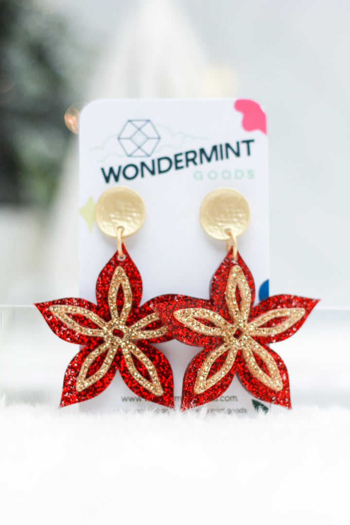 Star Poinsettia Earrings