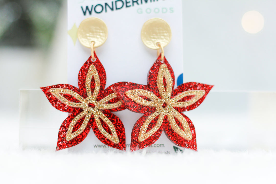 Star Poinsettia Earrings