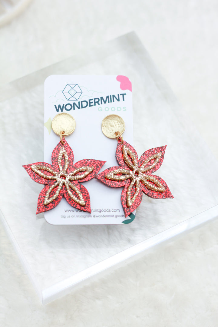 Star Poinsettia Earrings