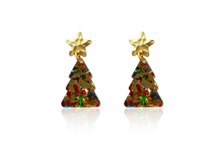 Classic Confetti Christmas Tree Earrings