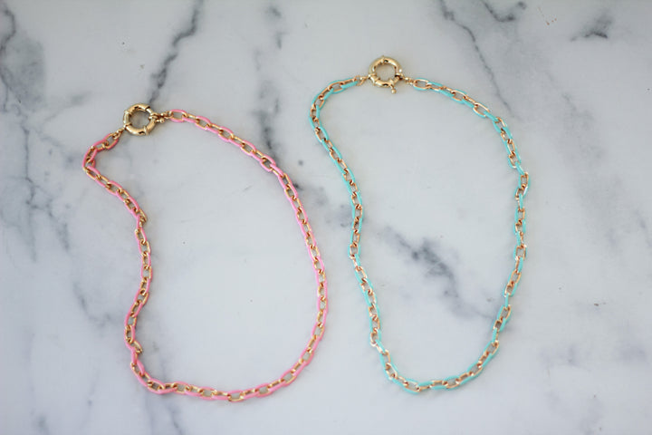 Chunky Enamel Chain Necklace