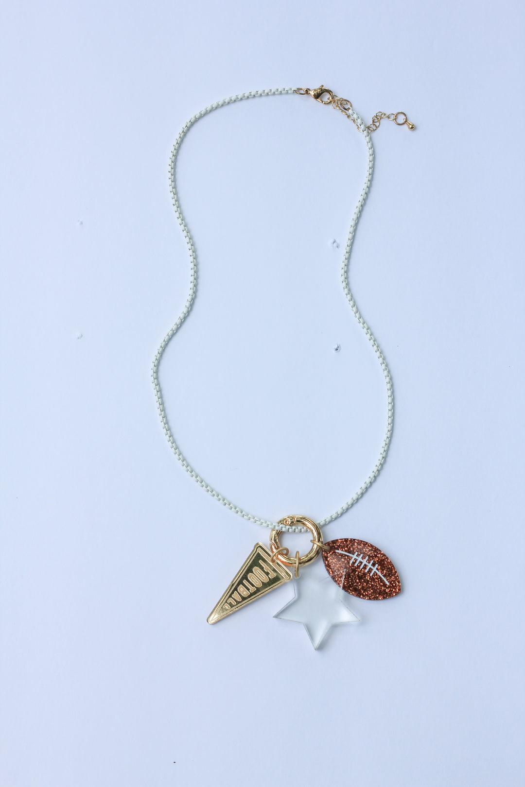 Football Enamel Charm Necklace