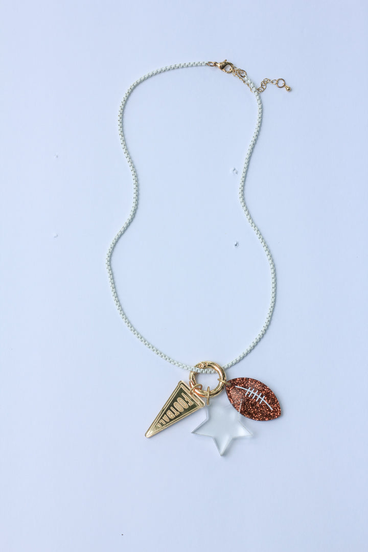 Football Enamel Charm Necklace