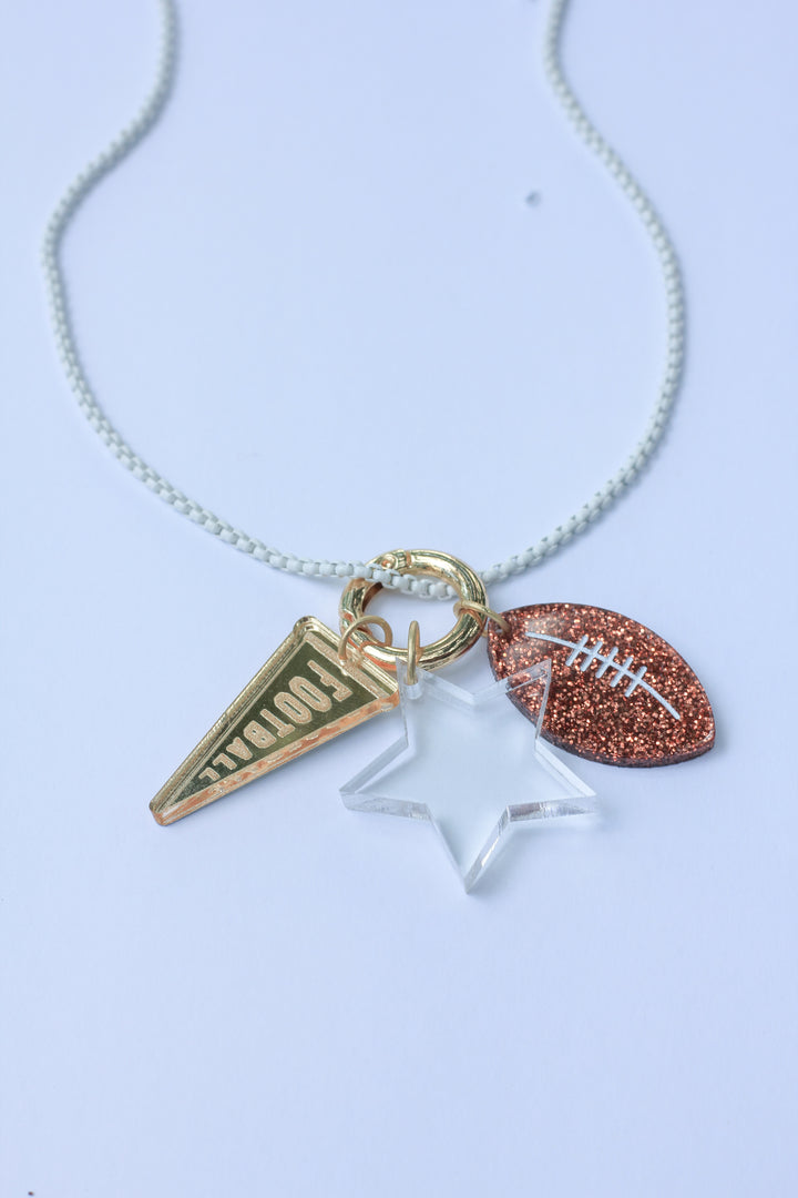 Football Enamel Charm Necklace