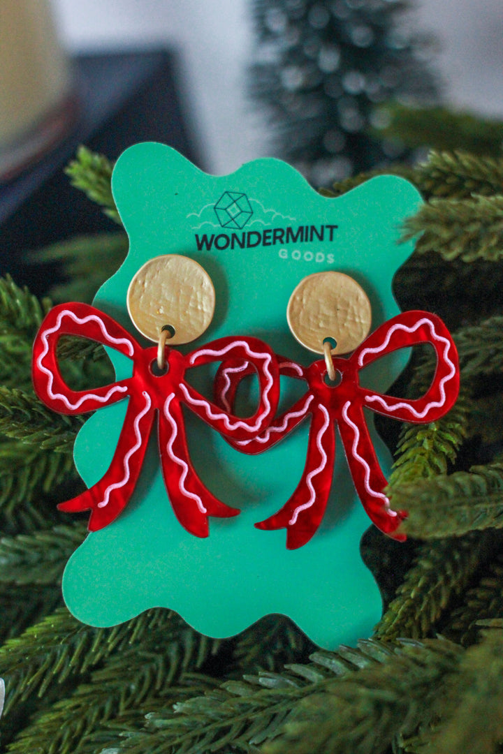 Red Bow Earrings