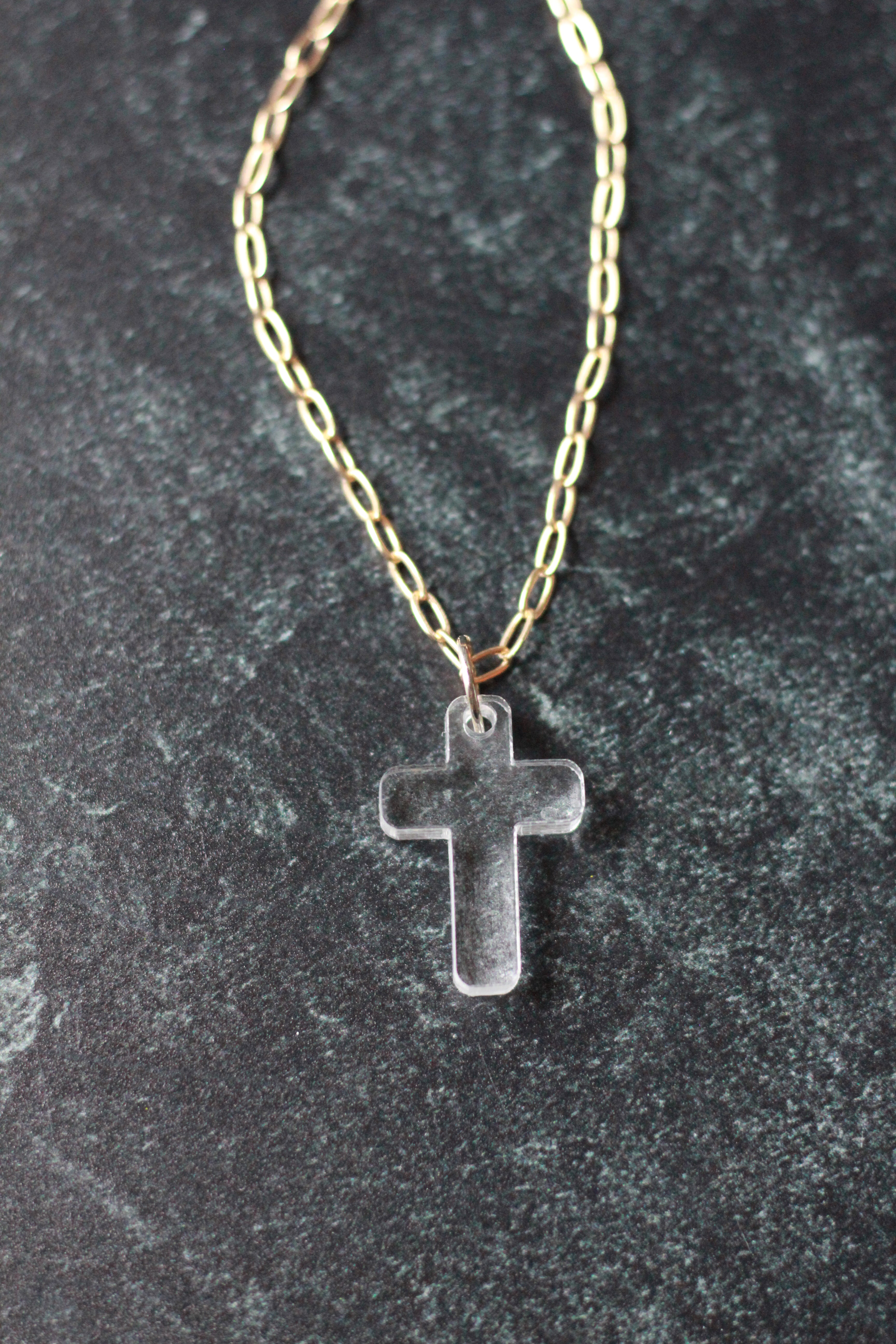 Clear Acrylic Cross Necklace – Wondermint Goods