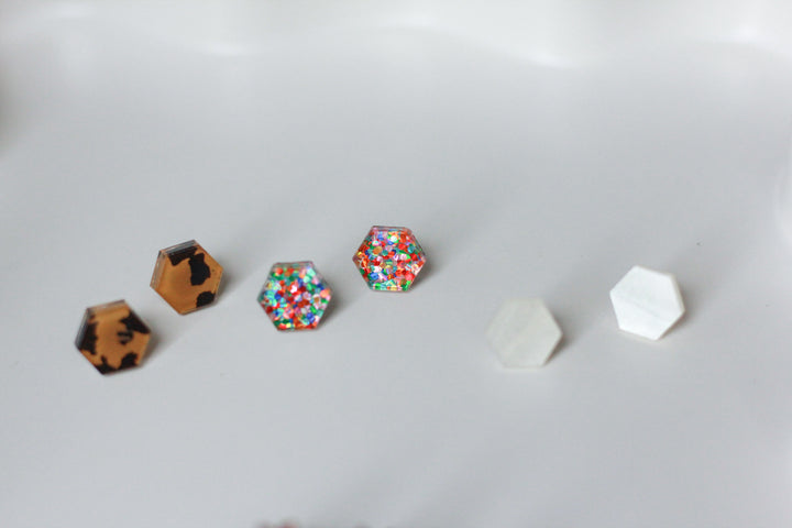 Hexagon Acrylic Studs
