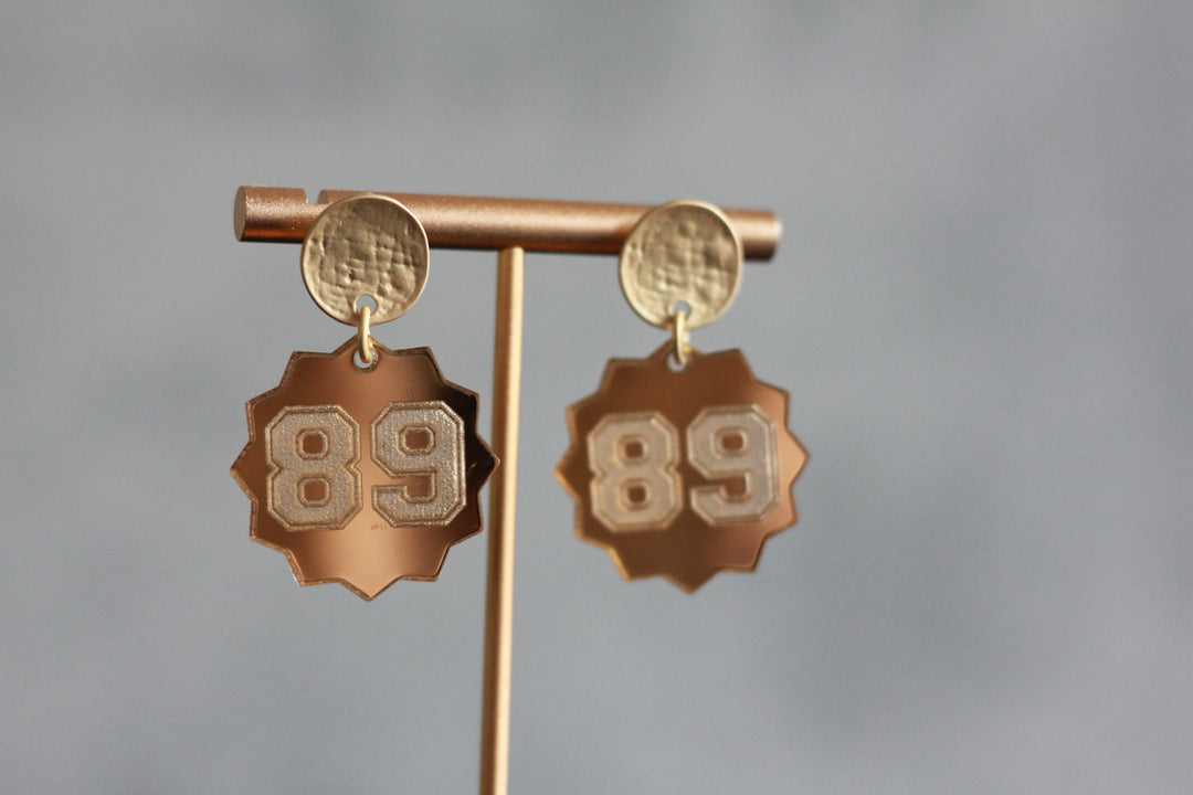 Team Number Earrings
