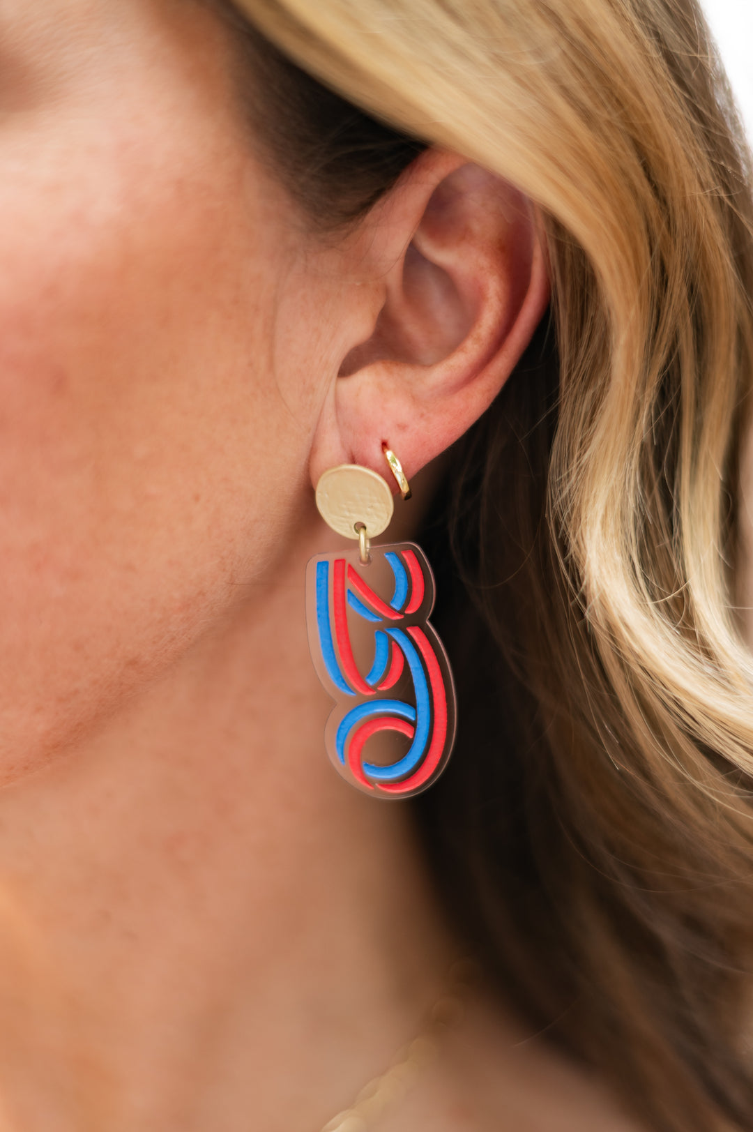 America250 Clear Acrylic Logo Earrings