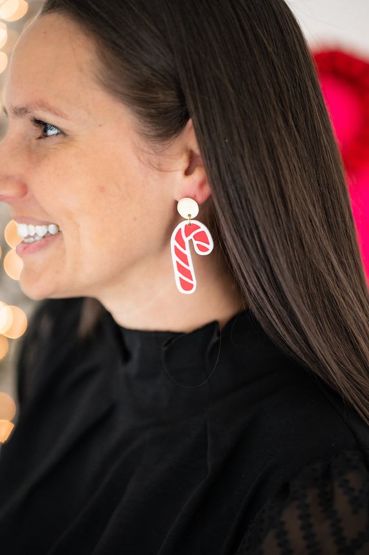 Candy Cane Acrylic Earrings